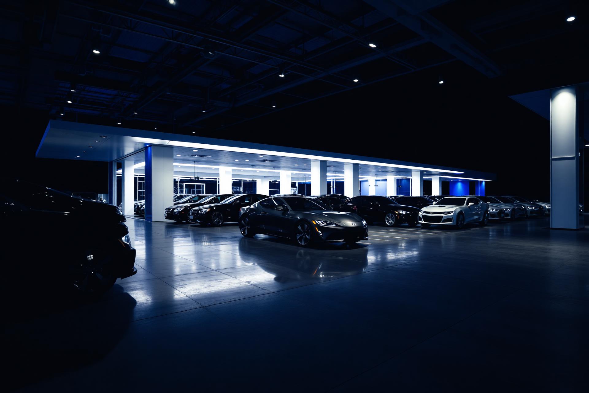 Modern auto dealership showroom